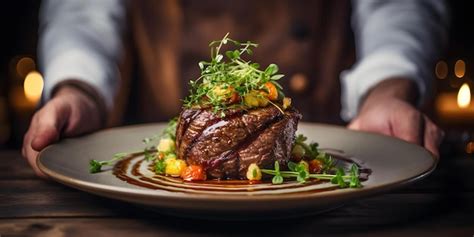 Premium Photo | Masterful Chef Masterfully Presenting a Beautifully ...