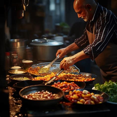 Premium Photo | Photography of a closeup of a street food vendor ...