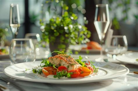 Premium Photo | Exquisite gourmet meal plated beautifully