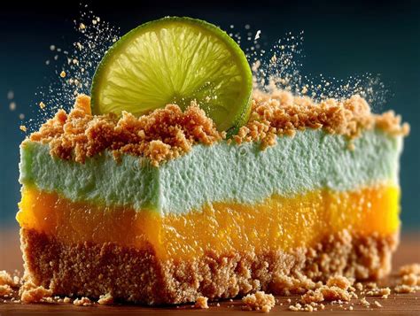 Image Showcases a Layered Cake Slice with Creamy Filling, Contrasting ...