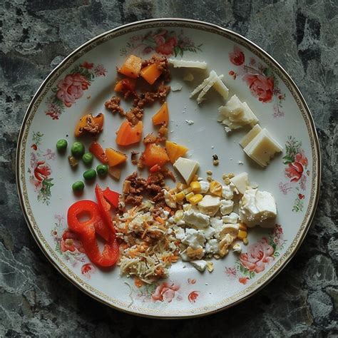 Premium Photo | A healthy plate of food on dish white background