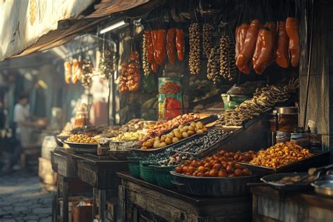 Traditional food stalls with local delicacies | Premium AI-generated image
