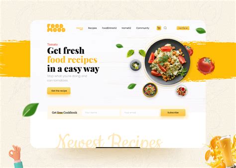 Food Recipe Landing Page :: Behance