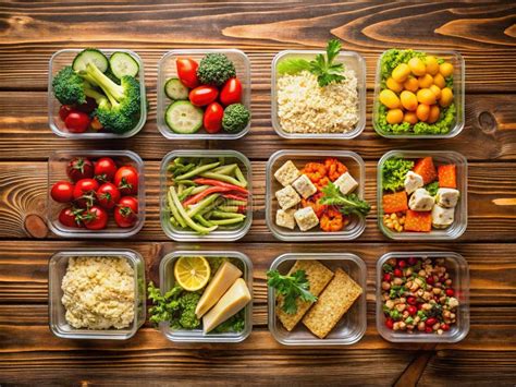 Vibrant Delicious Meal Prep Ideas Colorful Food Containers on a Rustic ...