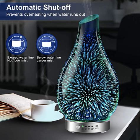 MAXWINER 3D Glass Essential Oil Diffuser - Ultrasonic Aromatherapy with ...