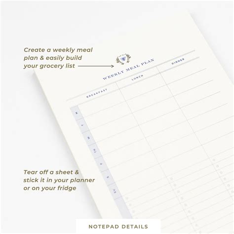 Notepad • Sticky • Weekly Meal Plan | Whitney English