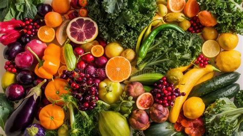 Vibrant Selection of Fresh Fruits and Vegetables, Healthy Eating ...