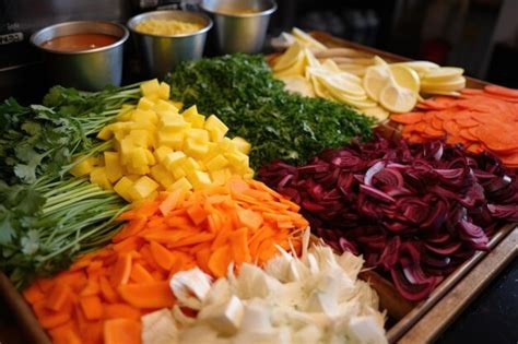 Premium AI Image | A closeup of fresh and colorful ingredients ready to ...