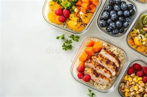 Colorful Meal Prep Containers Filled with Healthy Food on a Clean ...