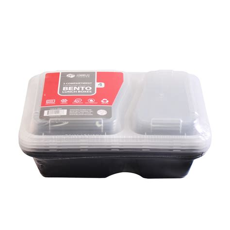 Bento 2 Compartment Lunch Boxes (4 Count) - Blue Sky Trading