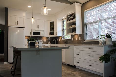 Langley Dream White Kitchen with Gan Eden Quartz