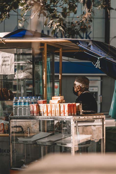 Street Food Stall on City Street · Free Stock Photo
