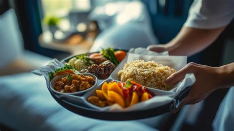 Delicious Food Arrangement on a Tray. a Balanced Meal Featuring Rice ...