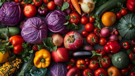 A Vibrant, Colorful Assortment of Fresh Vegetables Including Tomatoes ...