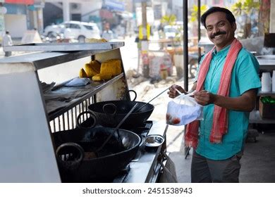 Street Food Vendor Making Flour Dough Stock Photo 2451538935 | Shutterstock