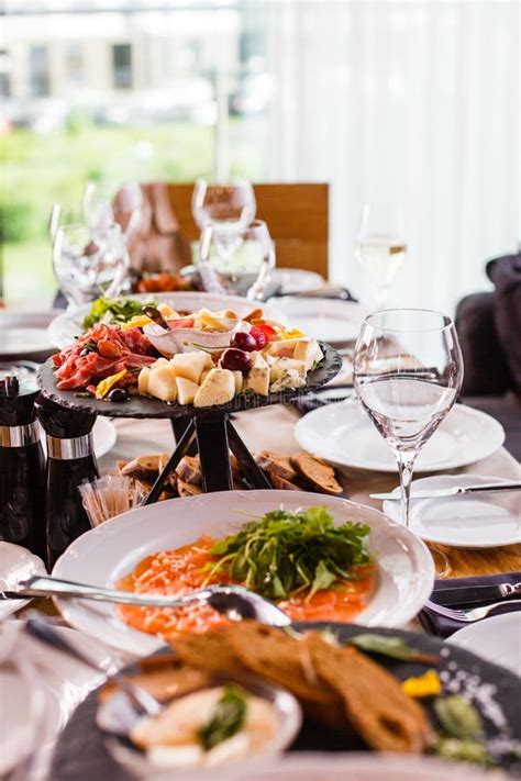 Delicious Dishes on the Table in the Restaurant Stock Photo - Image of ...