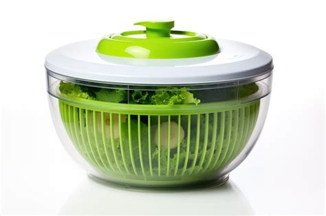 A Vibrant Green Salad Spinner Ready for Fresh Greens on White or PNG ...
