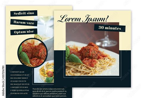 Social Media Recipe Post Layouts Stock Template | Adobe Stock