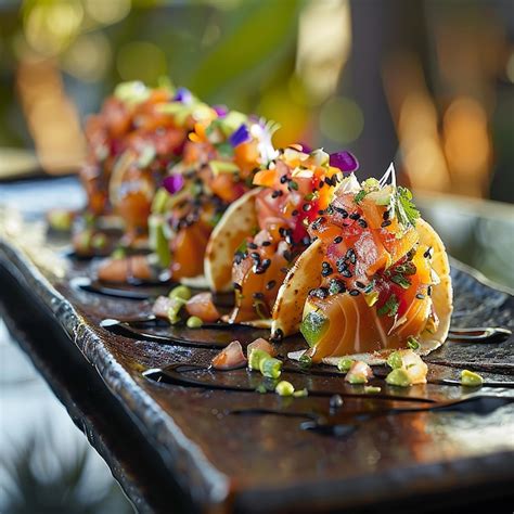 Beautifully Plated Gourmet Dish Featuring a Fusion of Ingredients ...