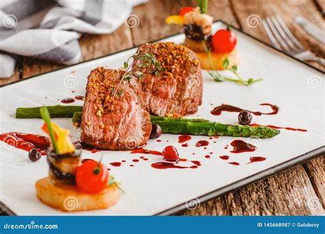Luxury Gourmet Food Veal Recipe Restaurant Meal Stock Image - Image of ...