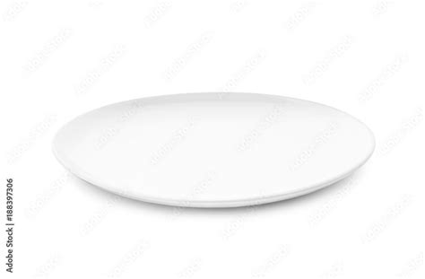 white dish or ceramic plate isolated on white background Stock Photo ...