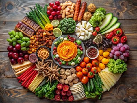 Top view of circular colorful food ingredients Arrangement | Premium AI ...