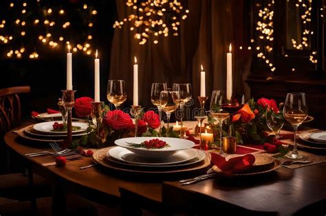 Picture an Enchanting Homemade Romantic Dinner, Where the Lighting is ...