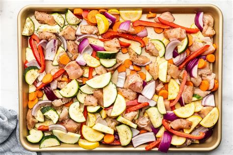 Sheet Pan Chicken and Rainbow Vegetables - The Whole Cook