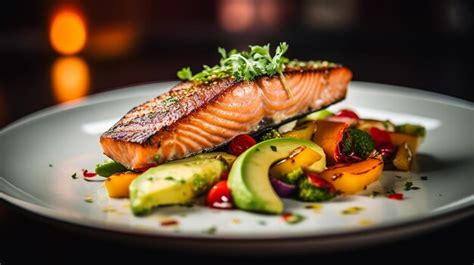 Premium AI Image | Vibrant Food Plate in Macro Focus