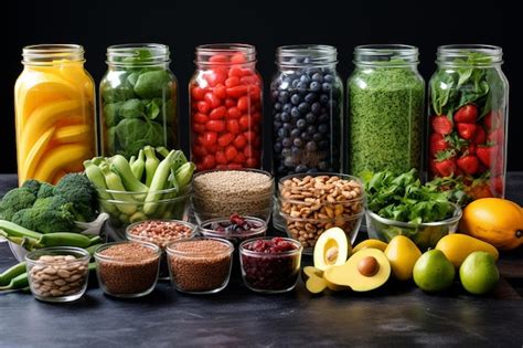 Premium Photo | Meal Prep with Colorful Fruits and Vegetables