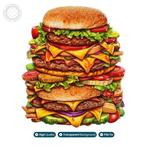 Premium PSD | Mouthwatering fast food illustration irresistible taste ...