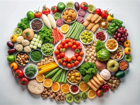 Top view of circular colorful food ingredients Arrangement | Premium AI ...