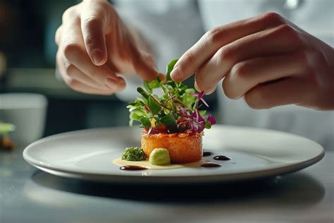 Gourmet dish being artfully plated. | Free Photo - rawpixel