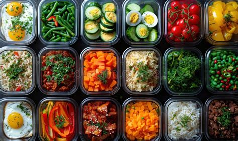 Variety of Meal Preparations in Clear Plastic Containers Arranged ...